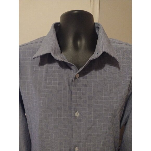 Mizzen Main Leeward Blue Check Long Sleeve Button Shirt 2XL Trim Fit - Picture 11 of 11